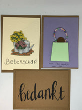 Afbeelding in Gallery-weergave laden, Handgemaakte Kaarten set van drie